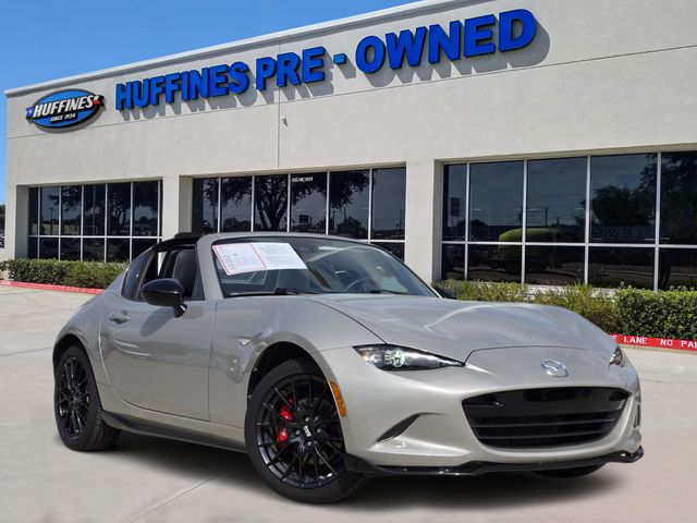 Gray (Platinum Quartz Metallic) 2022 Mazda MX-5 Miata RF Club RWD Convertible Rear-Wheel Drive 6-Speed Manual
