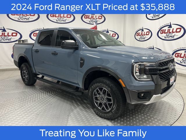 Blue (Azure Gray Metallic) 2024 Ford Ranger Pickup Truck Four-Wheel Drive Automatic