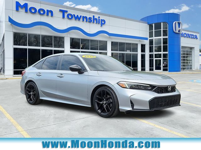 Solar Silver Metallic 2025 Honda Civic Sedan Front-Wheel Drive Continuously Variable Transmission
