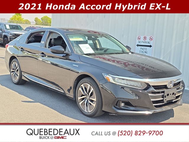 Crystal Black 2021 Honda Accord Hybrid Sedan Front-Wheel Drive Continuously Variable Transmission