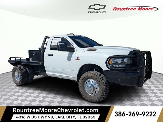 Bright White Clearcoat 2024 RAM 3500 Chassis Tradesman Regular Cab DRW 4WD Pickup Truck Four-Wheel Drive 6-Speed Automatic