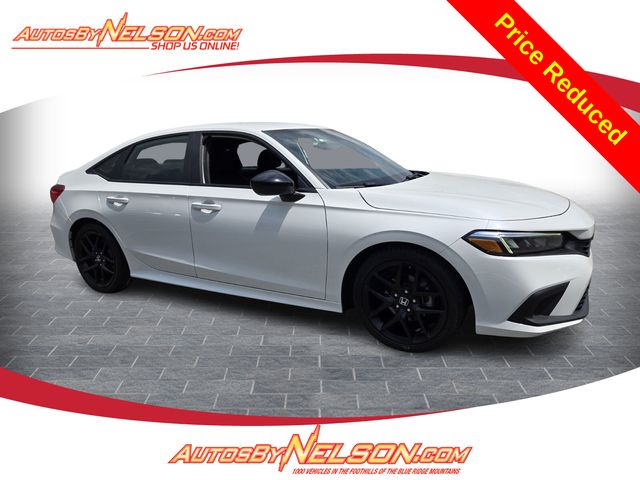 White 2024 Honda Civic Sedan Front-Wheel Drive Continuously Variable Transmission
