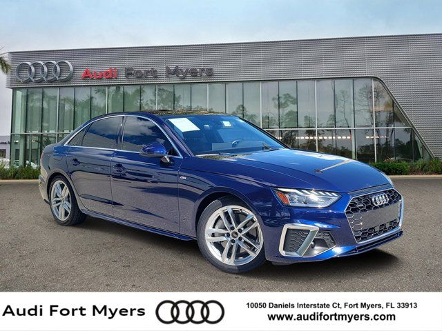 Navarra Blue Metallic 2024 Audi A4 Sedan All-Wheel Drive 7-Speed Automatic