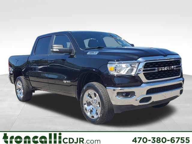 Diamond Black Crystal Pearlcoat 2022 RAM 1500 Big Horn Crew Cab 4WD Pickup Truck Four-Wheel Drive 8-Speed Automatic