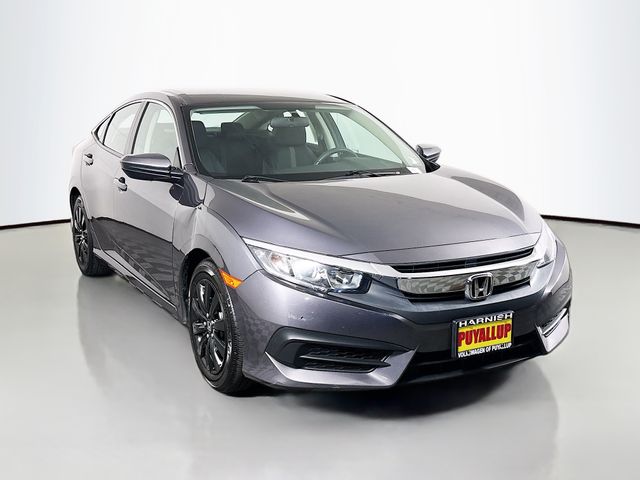 Gray 2018 Honda Civic Sedan Front-Wheel Drive Continuously Variable Transmission