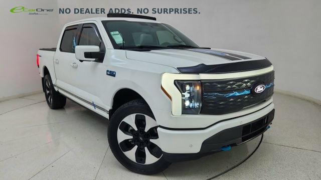 Star White Metallic Tri-Coat 2024 Ford F-150 Lightning Platinum SuperCrew AWD Pickup Truck All-Wheel Drive Automatic