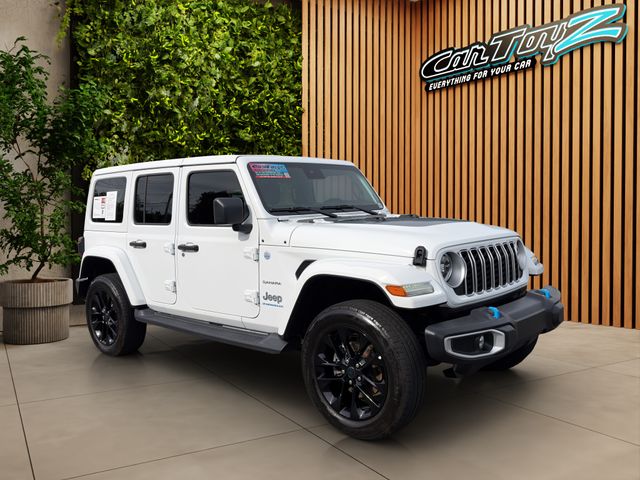 2024 JEEP WRANGLER SAHARA 4XE • 4X4 • PLUG-IN HYBRID CLEAN CARFAX • 1 OWNER BODY COLOR HARD TOP • ADAPTIVE CRUISE • APPLE CARPLAY • REMOTE START Thumbnail