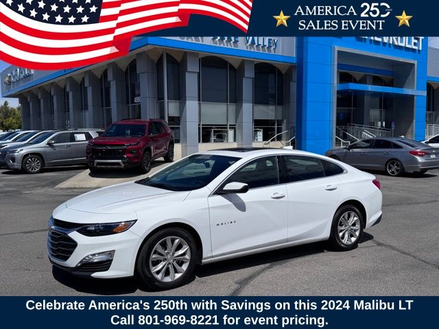Summit White 2024 Chevrolet Malibu Sedan Front-Wheel Drive Continuously Variable Transmission
