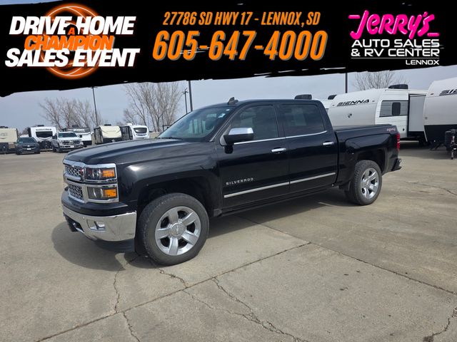 Black 2015 Chevrolet Silverado 1500 LTZ Crew Cab 4WD Pickup Truck Four-Wheel Drive 6-Speed Automatic Overdrive