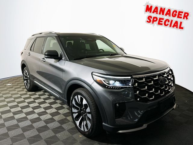 Gray Metallic 2025 Ford Explorer Platinum AWD SUV / Crossover All-Wheel Drive Automatic