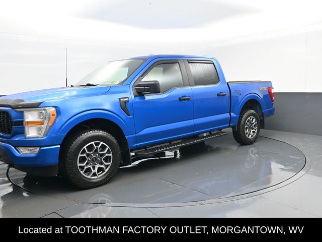 Blue 2021 Ford F-150 XL SuperCrew 4WD Pickup Truck Four-Wheel Drive Automatic