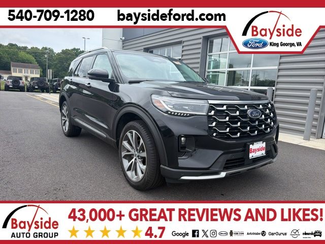 Agate Black Metallic 2025 Ford Explorer Platinum AWD SUV / Crossover All-Wheel Drive Automatic