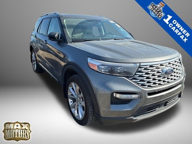 Carbonized Gray Metallic 2023 Ford Explorer Hybrid Platinum AWD SUV / Crossover All-Wheel Drive Automatic