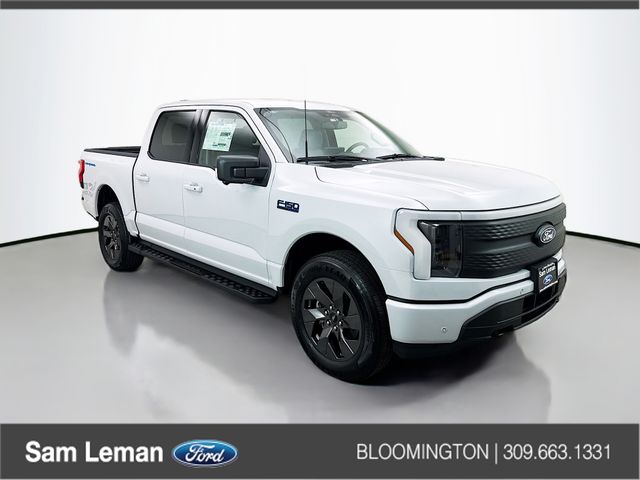 Space White Metallic 2025 Ford F-150 Lightning Pickup Truck All-Wheel Drive Automatic