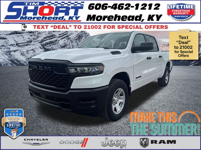 Bright White Clearcoat 2026 RAM 1500 Tradesman Crew Cab 4WD Pickup Truck Four-Wheel Drive 8-Speed Automatic
