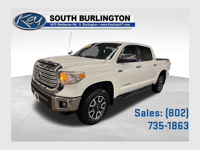Super White 2017 Toyota Tundra Limited CrewMax 5.7L 4WD Pickup Truck Four-Wheel Drive 6-Speed Automatic Overdrive