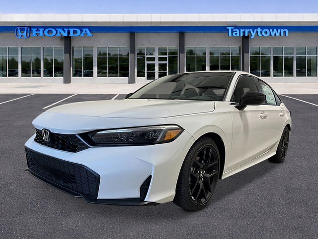 Platinum White Pearl 2026 Honda Civic Sport FWD Sedan Front-Wheel Drive Continuously Variable Transmission