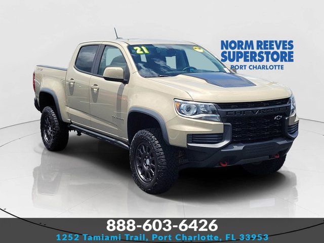 Sand Dune Metallic 2021 Chevrolet Colorado ZR2 Crew Cab 4WD Pickup Truck Four-Wheel Drive 8-Speed Automatic