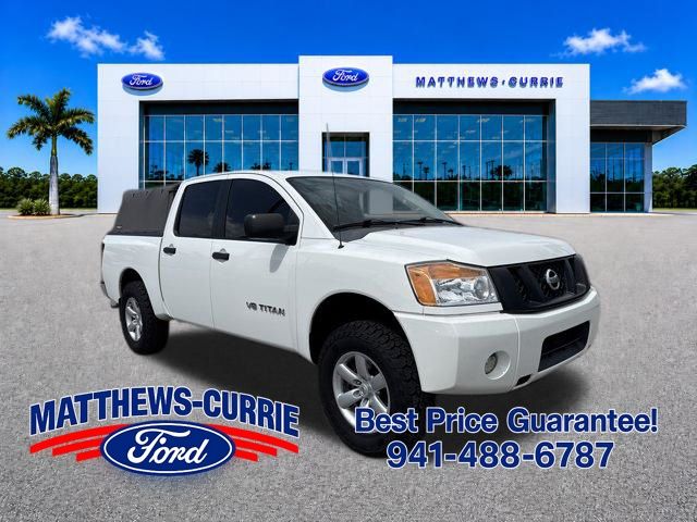 White (Blizzard Pearl) 2012 Nissan Titan Pickup Truck Four-Wheel Drive 5-Speed Automatic
