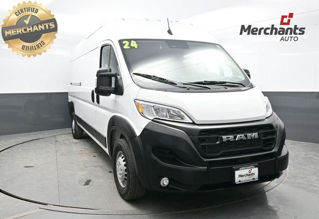 Bright White Clearcoat 2024 RAM ProMaster 2500 Tradesman 159 High Roof Cargo Van FWD w/ Passenger Seat Van Front-Wheel Drive 9-Speed Automatic