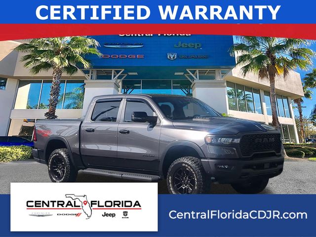 Gray (Granite Crystal Metallic Clearcoat) 2025 RAM 1500 Rebel Crew Cab 4WD Pickup Truck Four-Wheel Drive 8-Speed Automatic