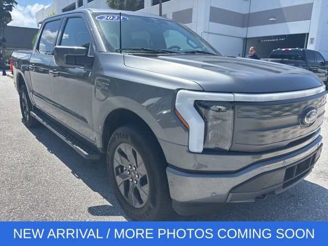 Gray Metallic 2023 Ford F-150 Lightning Lariat SuperCrew AWD Pickup Truck All-Wheel Drive Automatic