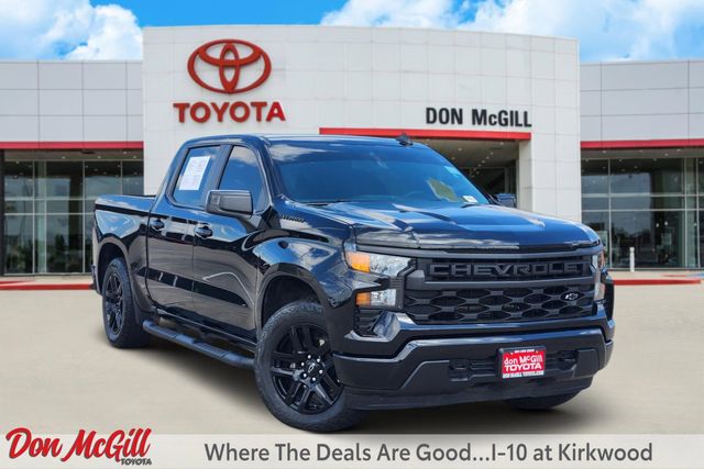 Black 2024 Chevrolet Silverado 1500 Custom Crew Cab RWD Pickup Truck 4X2 8-Speed Automatic