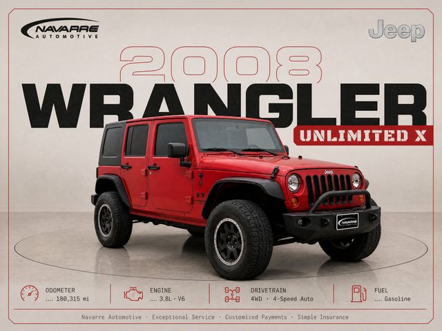 Flame Red 2008 Jeep Wrangler SUV / Crossover Four-Wheel Drive 4-Speed Automatic
