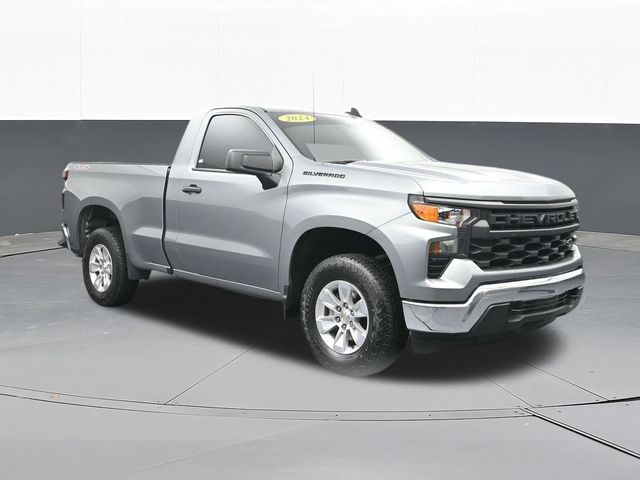 Sterling Gray Metallic 2024 Chevrolet Silverado 1500 Work Truck Regular Cab 4WD Pickup Truck Four-Wheel Drive 8-Speed Automatic