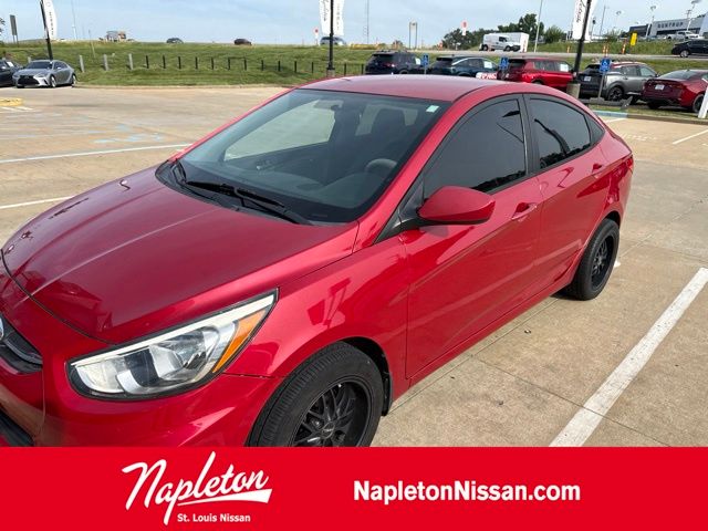 Boston Red Metallic 2015 Hyundai Accent Sedan Front-Wheel Drive 6-Speed Automatic Overdrive