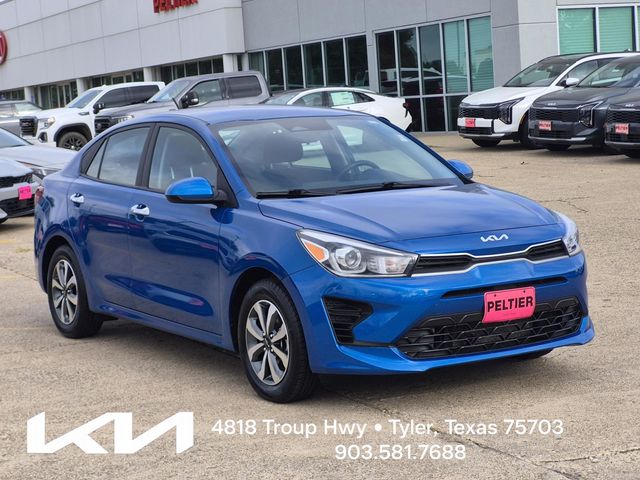 Sporty Blue 2023 Kia Rio Sedan Front-Wheel Drive Continuously Variable Transmission