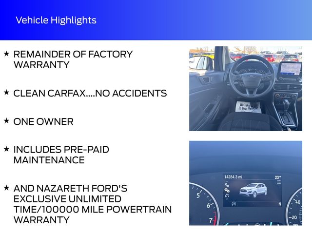 used 2022 Ford EcoSport car, priced at $18,859