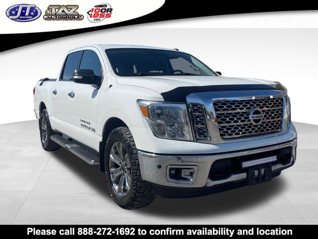 Glacier White 2019 Nissan Titan SV Crew Cab 4WD Pickup Truck Four-Wheel Drive 7-Speed Automatic