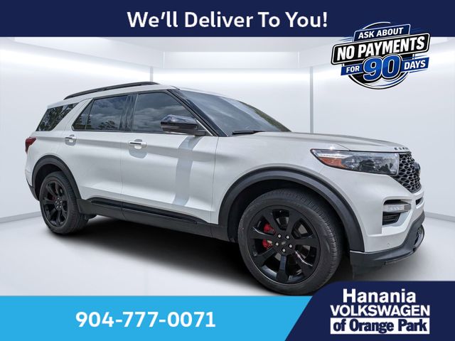 White Metallic 2023 Ford Explorer SUV / Crossover All-Wheel Drive Automatic
