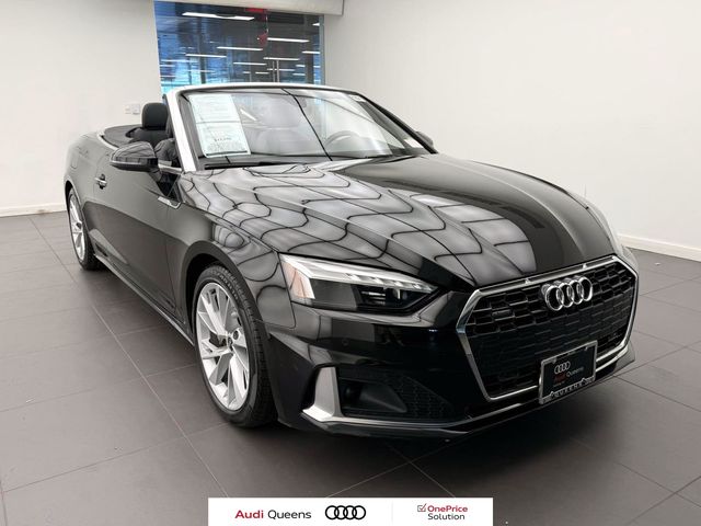 Mythos Black Metallic/Black Roof 2021 Audi A5 Convertible All-Wheel Drive 7-Speed Automatic
