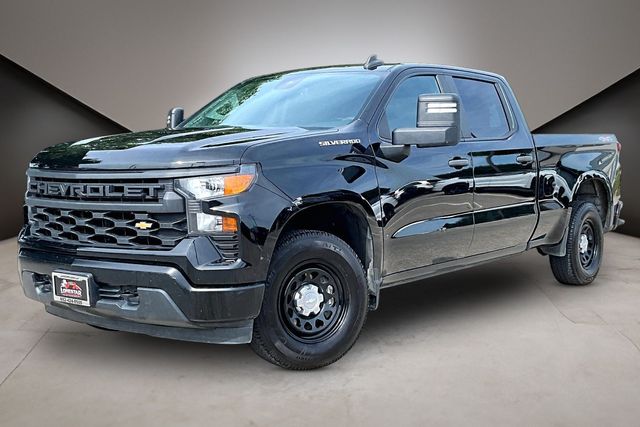 Black 2022 Chevrolet Silverado 1500 Work Truck Crew Cab 4WD Pickup Truck Four-Wheel Drive 8-Speed Automatic