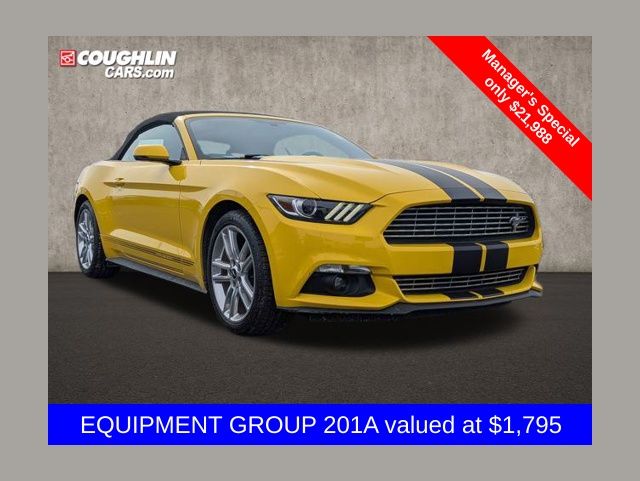 Yellow 2017 Ford Mustang EcoBoost Premium Convertible RWD Convertible Rear-Wheel Drive 6-Speed Automatic