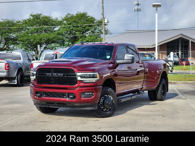 Delmonico Red Pearlcoat 2024 RAM 3500 Laramie Crew Cab LB DRW 4WD Pickup Truck Four-Wheel Drive 6-Speed Automatic