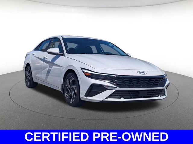 Serenity White 2024 Hyundai Elantra Sedan Front-Wheel Drive Continuously Variable Transmission
