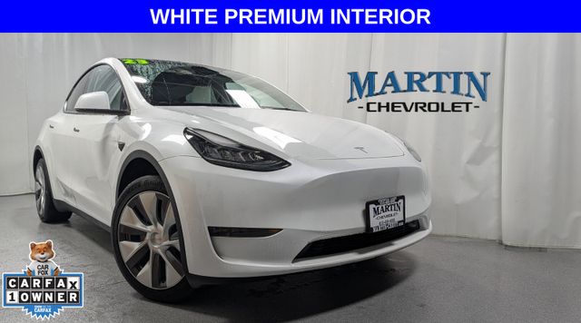Pearl White Multi-Coat 2023 Tesla Model Y SUV / Crossover All-Wheel Drive 1-Speed Automatic