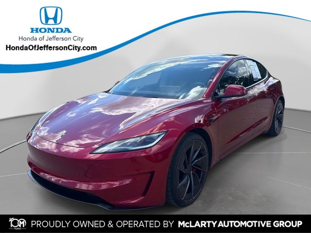 Ultra Red 2025 Tesla Model 3 Sedan All-Wheel Drive 1-Speed Automatic
