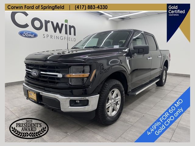 Agate Black Metallic 2025 Ford F-150 XLT SuperCrew 4WD Pickup Truck Four-Wheel Drive Automatic