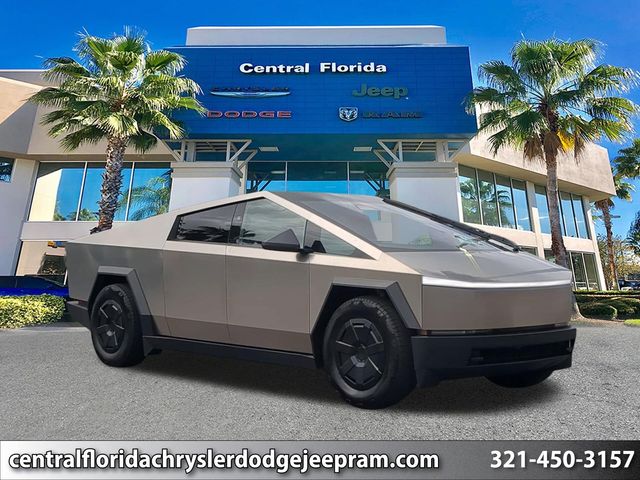 Gray (Stainless Steel) 2024 Tesla Cybertruck Crew Cab AWD Pickup Truck All-Wheel Drive 1-Speed Automatic