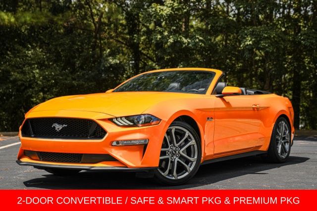 Orange 2018 Ford Mustang Convertible Rear-Wheel Drive 6-Speed Manual