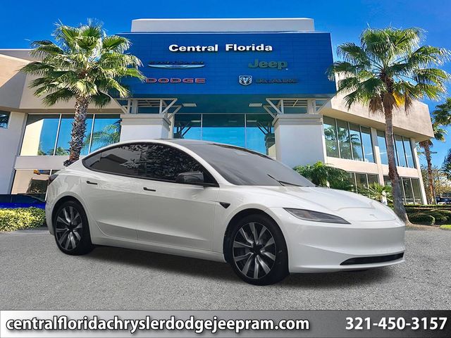 Pearl White Multi-Coat 2024 Tesla Model 3 RWD Sedan Rear-Wheel Drive 1-Speed Automatic