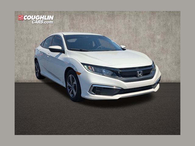Platinum White Pearl 2021 Honda Civic LX FWD Sedan Front-Wheel Drive Continuously Variable Transmission