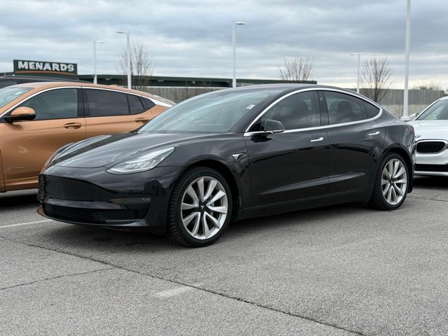 Solid Black 2018 Tesla Model 3 Long Range AWD Sedan All-Wheel Drive 1-Speed Automatic