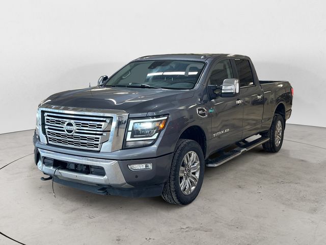Gray (Gun Metallic) 2020 Nissan Titan XD SL Crew Cab 4WD Pickup Truck Four-Wheel Drive 9-Speed Automatic