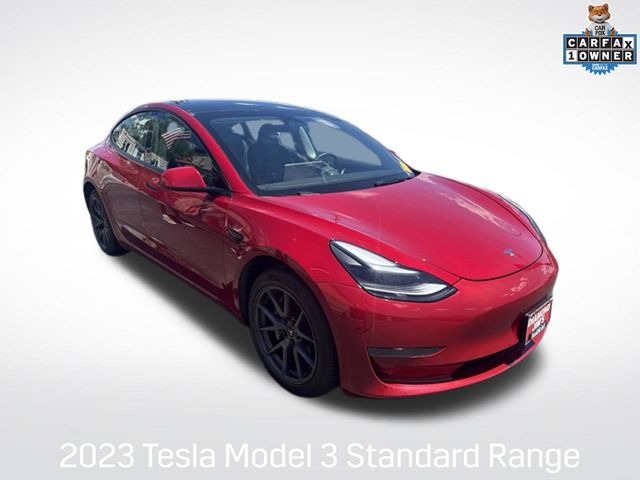 Red Multi-Coat 2023 Tesla Model 3 Sedan Rear-Wheel Drive 1-Speed Automatic