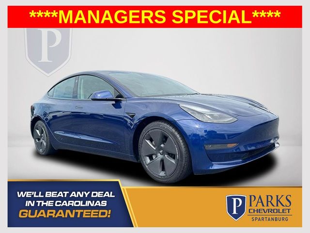 Deep Blue Metallic 2023 Tesla Model 3 Sedan Rear-Wheel Drive 1-Speed Automatic